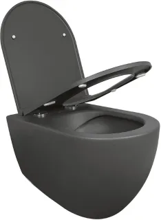 Подвесной унитаз Isvea Infinity 10NF02001SV-2C безободковый крышка микролифт антрацит матовый